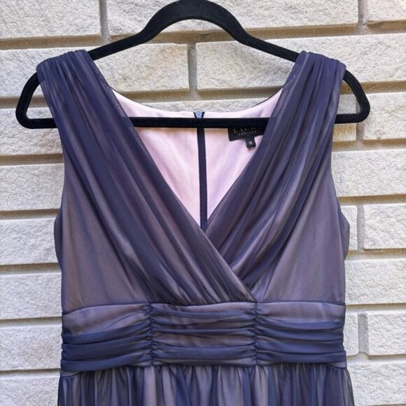 Laura Petites Mesh Detail Fit & Flare Dress Pink/Navy Sz 12P - Picture 4 of 14